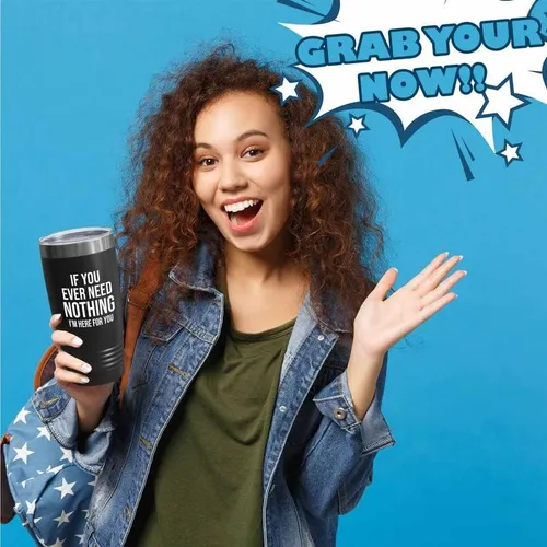 Vista 6 de Sarcasm Black Edition - Vaso vikingo de 20 onzas – Si alguna vez no necesitas nada, estoy aquí para ti – Divertido compañero de trabajo humorístico