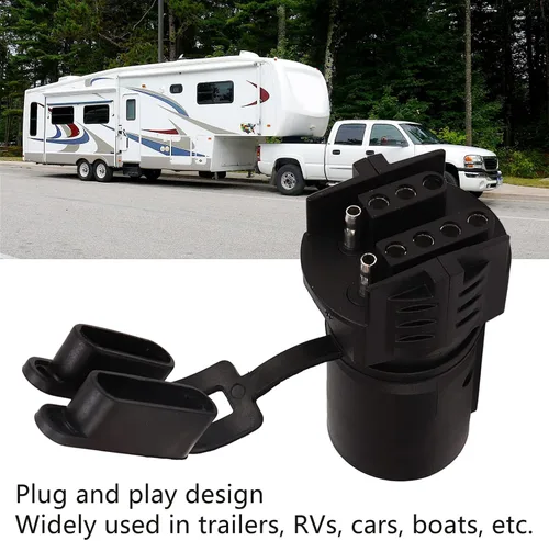 Vista 5 de Accesorios de remolque Adaptador de enchufe de remolque 7Pin a 4Pin 5Pin Adaptador de cableado Conector para luces de camión de remolque Rv
