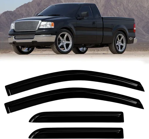Vista 58 de Protectores de lluvia de ventana para Ford F150 SuperCab 2004-2014 2 piezas deflector de ventana para 09-14 F-150 con 2 puertas delanteras