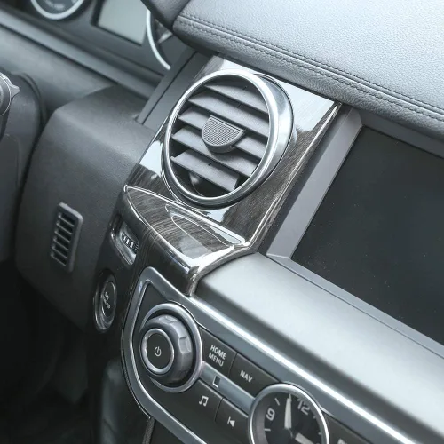 Vista 5 de YIWANG Cubierta de salida de CA para consola central de automóvil ABS cromada para LHD 2 piezas para Land Rover Discovery 4 LR4 2010-2016 Accesorios