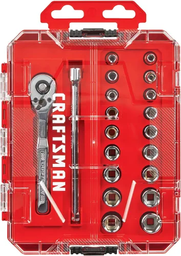 Vista 5 de CRAFTSMAN CMMT12108 - Juego de herramientas mecánicas, accionamiento de 1/4 pulgada, 20 piezas