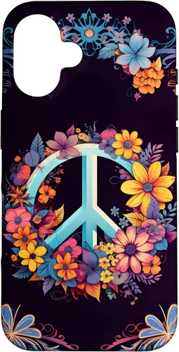 Vista 32 de Boho Floral Peace Sign Case for iPhone 17