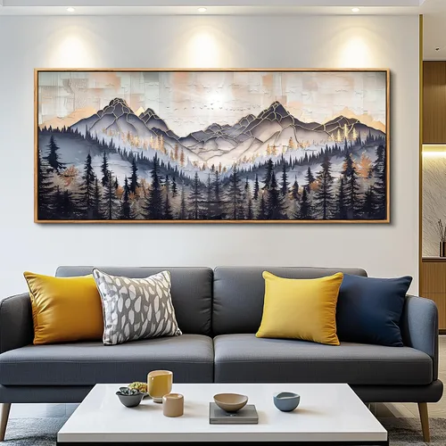 Vista 19 de PHAOHUAXM Pintura abstracta de paisaje de tinta pintura de arte de pared moderna impresión en lienzo natural paisaje arte imágenes de sala de estar