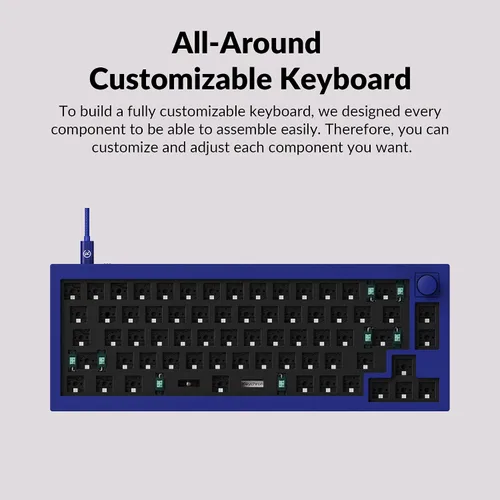 Vista 2 de Keychron Q2 Teclado mecánico personalizado con cable versión de perilla Barebone Macro programable QMKVIA compatible con Mac Windows Linux diseño