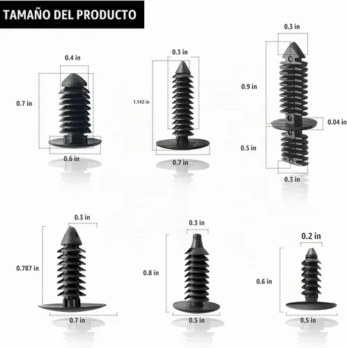 Vista 2 de 146 piezas de clips de nylon para parachoques de coche, juego de clips de retención, clips de guardabarros, remaches ciegos y molduras de balancín