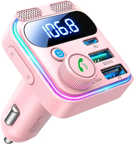 Vista 10 de JOYROOM 81W Bluetooth 6.0 Adaptador de coche Transmisor de radio FM inalámbrico [PD45W & QC36W] Fast Charge, Dual Mics for Clear Call, HiFi Deep