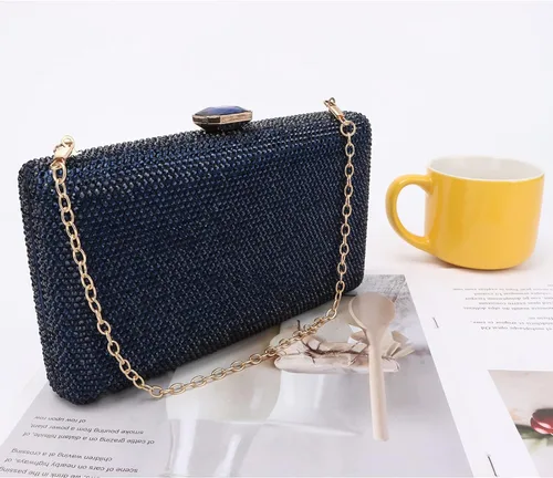 Vista 6 de KUANG! Bolsas de noche de cristal para mujer, bolsa de mano formal para fiesta, bolso de boda con diamantes de imitación, bolso de novia para fiesta