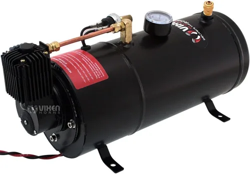 Vista 8 de Vixen Horns Kit de bocina de tren para camiones/coche/semi. Sistema completo a bordo: compresor de aire de 150 psi, tanque de 1 galón, 4 trompetas.