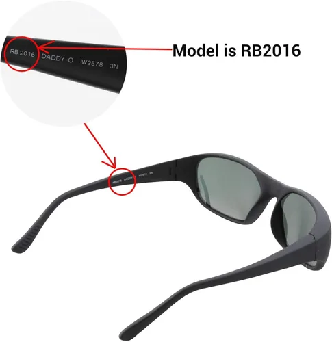 Vista 5 de Walleva Lentes de repuesto para lentes de sol Ray-Ban RB2016 Daddy-O de 2.323in, múltiples opciones disponibles