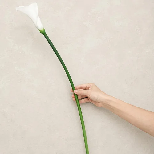 Vista 5 de FiveSeasonStuff Real Touch - Flores artificiales de lirio de cala, arreglos florales para bodas (25 pulgadas, 6 tallos largos, blanco primaveral)