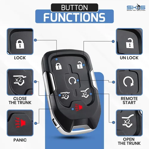 Vista 5 de Funda con control remoto de entrada sin llave para Chevy Tahoe Suburban / GMC Yukon (HYQ1AA) 2014 2015 2016 2017