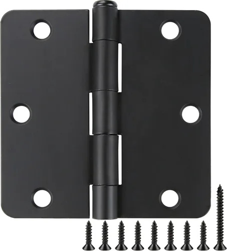 Vista 9 de JIW Bisagras de puerta de níquel satinado de 3.5 pulgadas 1/4 pulgadas, paquete de 12 Bisagras de puerta interiores níquel cepillado 3 ½" hardware