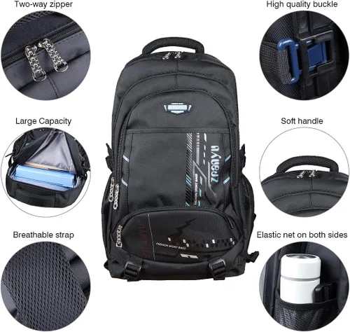 Vista 6 de VILINKOU Mochila con ruedas para niños y niñas, Azul, Equipaje, mochila, bolso