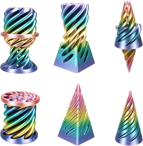 Vista 18 de Escultura Imposible Pirámide Pase 3D Impresa, Juguete para Ansiedad de Cono, Imposible Cilindro Alivio de Ansiedad, Imposible Pase Mágico
