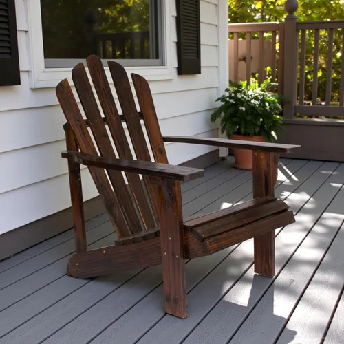 Vista 7 de Shine Company – Silla estilo Westport Adirondack, Marrón quemado