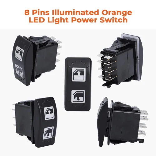 Vista 6 de Interruptor de elevalunas eléctrico del conductor de la mano izquierda para Can-Am 2016-2020 Defender & Defender Max 18-19 HD8 HD10 8 Pin Izquierdo