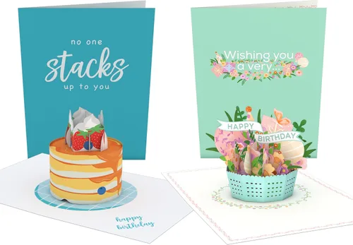 Vista 11 de Lovepop Delicate Floral Happy Birthday Basket Pop-Up Card for Her and Him - 3D Greeting Cards for Boys, Girls, Men, Women - 5.9" x 4.5" Paperpop