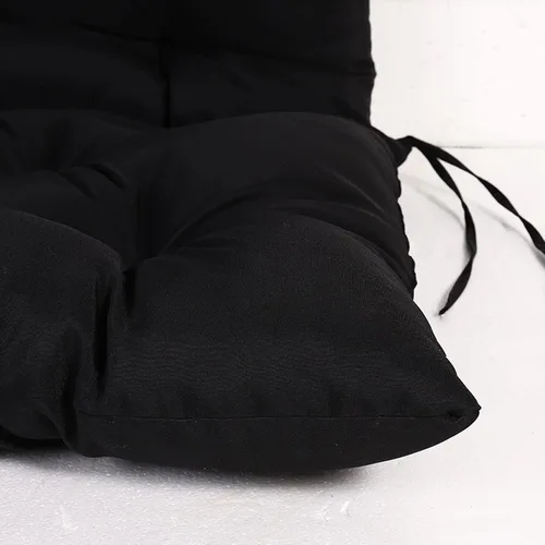 Vista 5 de Cojines de banco de repuesto suaves y gruesos con lazos, cojín para silla colgante, cojín de sofá tatami para suelo, almohadilla de banco Negro