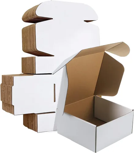 Vista 31 de HORLIMER Paquete de 40 cajas de envío de 5 x 5 x 5, caja de cartón corrugado blanco para correo, embalaje, pequeñas empresas