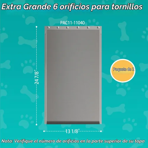 Vista 2 de 2-Pack Extra Large Dog Door Replacement Flaps with Screws 2-flap