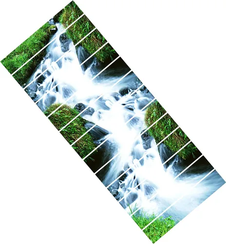 Vista 8 de Yuehuam Calcomanías de escalera de cascadas, 13 unidades, autoadhesivas 3D, elevadores de cascada, paisaje natural, para pared, vinilo impermeable
