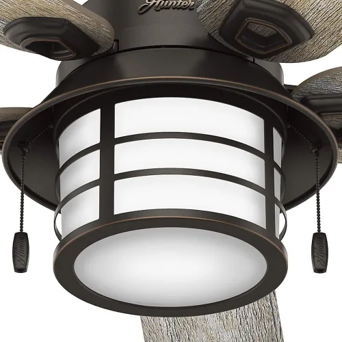 Vista 11 de Hunter Key Biscayne - Ventilador de techo, para interiores y exteriores, con luz LED y control para cadena de tracción