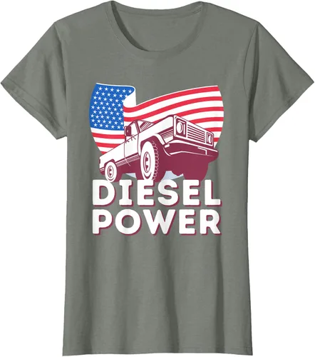Vista 12 de Diesel Power American Flag - Camiseta de camioneta de mecánico diésel, Negro, S
