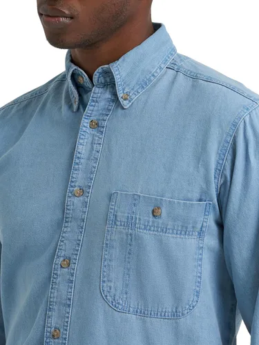 Vista 3 de Wrangler Camisa de mezclilla con botones para hombre