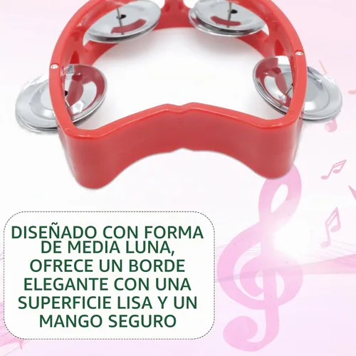 Vista 4 de Paquete de 4 panderetas de plástico con cascabeles en 4
