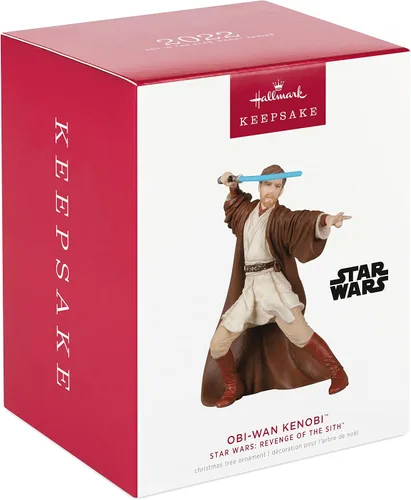 Vista 3 de Hallmark Keepsake Plástico, adorno navideño 2022, Star Wars: La venganza de los Sith OBI-Wan Kenobi