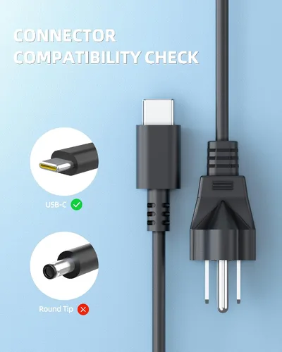 Vista 3 de Dexpt Cargador rápido USB C de 65 W apto para cargador de portátil LG Gram (seguridad certificada por UL) (PD Fast-Charge Tech)