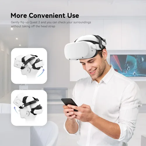 Vista 4 de CNBEYOUNG Correa ajustable para la cabeza compatible con Quest 2, repuesto para Quest 2 Elite Strap Accesorios de soporte mejorado y comodidad