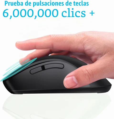 Vista 3 de memzuoix Ratón inalámbrico de 2.4G, mouse de computadora de 1400 DPI con receptor USB, ratones USB inalámbricos portátiles a batería para laptop