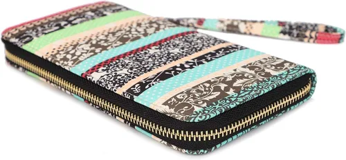 Vista 50 de Cartera de mano para mujer, estilo bohemio, con RFID, elegante, espaciosa con correa para viajes, capacidad para tarjetas, teléfono, dinero