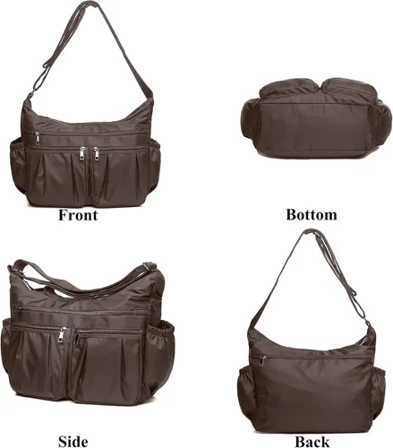 Vista 4 de VOLGANIK ROCK Bolsos cruzados para mujeres, bolsos de hombro, ligeros, impermeables, de nylon, bolsa de viaje para damas, carteras