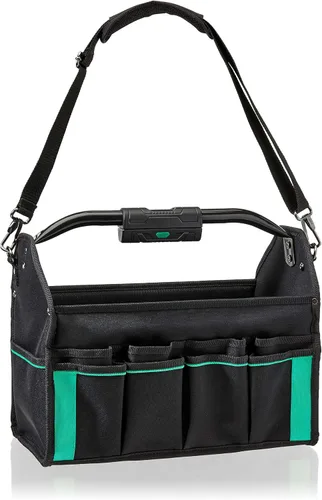 Vista 10 de Amazon Basics Mochila para herramientas, bolsa iluminada, color negro, 55 bolsillos