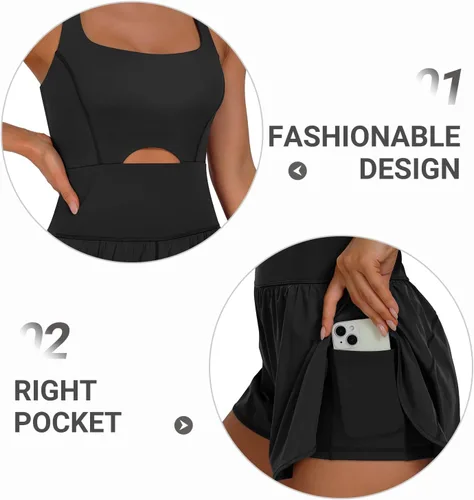 Vista 5 de Raxnode Athletic Rompers Jumpsuits for Women - One Piece Fitted Onesie Overalls for Workout Yoga Sports