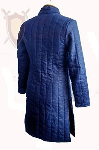 Vista 6 de Medieval Thick Padded Gambeson Coat Aketon Full Length Jacket Armor Costumes Dress SCA LARP by ITS Medieval