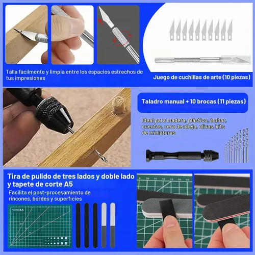 Vista 6 de Kit de herramientas Gundam, kit de herramientas de modelo profesional de 103 piezas para Gundam, herramientas de modelado para modelos de plástico