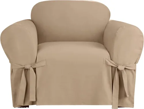Vista 8 de SureFit Funda de cojín en T de algodón pesado para sillón de pato – Funda de una pieza, ajuste tejido relajado, 100% algodón, lavable a máquina