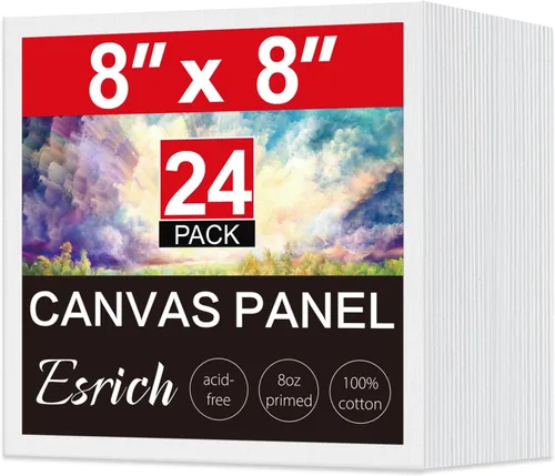 Vista 20 de ESRICH Mini lienzos para pintar, lienzo de 4 x 4 pulgadas a granel, paquete de 72 paneles de lienzo pequeños, lienzo de pintura de algodón