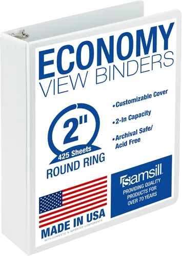 Vista 9 de Samsill Economy - Paquete de carpetas económicas de anillos redondos de 2 pulgadas de colores surtidos, carpeta de vista transparente