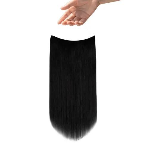 Vista 111 de Easyouth Extensión de cabello humano rubio con cola de caballo, extensiones de cabello humano rubio dorado con reflejos rubios, extensiones