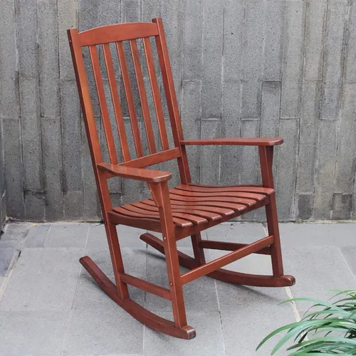Vista 8 de Cambridge Casual Silla mecedora Bentley de madera maciza, color negro