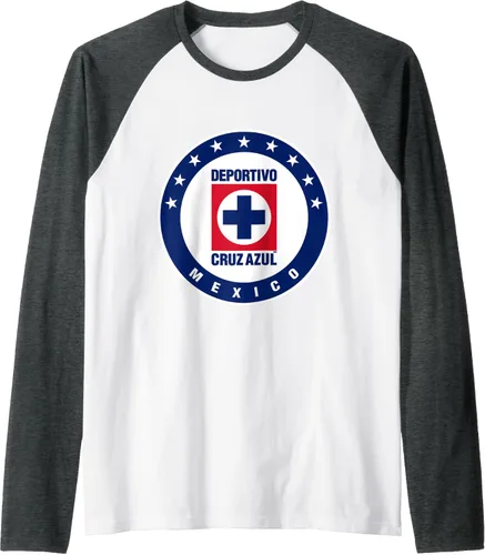 Vista 8 de Deportivo Cruz Azul Camiseta de béisbol raglán, Negro, S