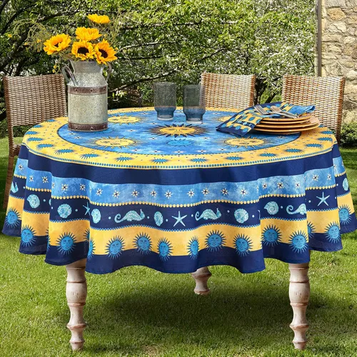 Vista 11 de Home Bargains Plus Juego de 4 manteles individuales de tela mediterránea Blue Sun Tela, resistente a las manchas, resistente al agua, sin arrugas