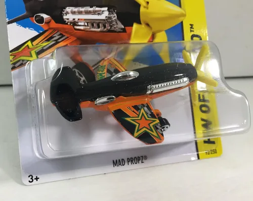 Vista 2 de Hot Wheels 2015 HW Off-Road Mad Propz (Aeroplano) 92/250, Negro y Naranja