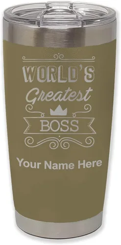 Vista 21 de LaserGram Vaso aislado al vacío de 20 onzas, con grabado personalizado incluido (negro)
