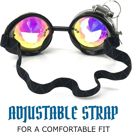 Vista 54 de Lentes estilo victoriano Steampunk con diseño de brújula, lentes de colores y lupa ocular