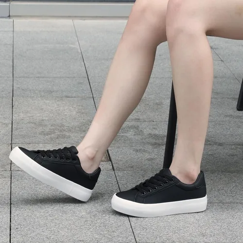 Vista 6 de JABASIC Zapatos deportivos de plataforma con cordones y estampado floral para mujer